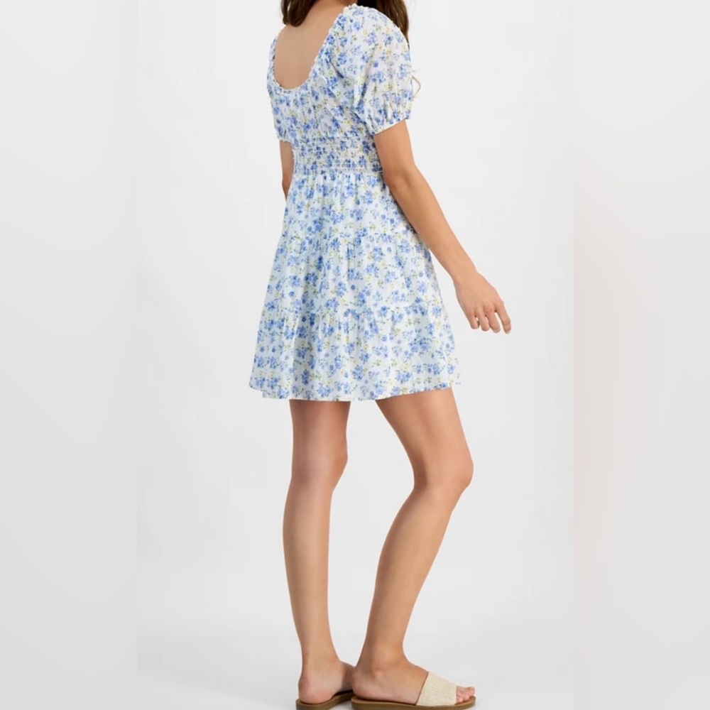 Kingston Grey Juniors' Floral-Print
Cotton Puff-Sleeve‎ Mini Dress Small - Picture 2 of 16